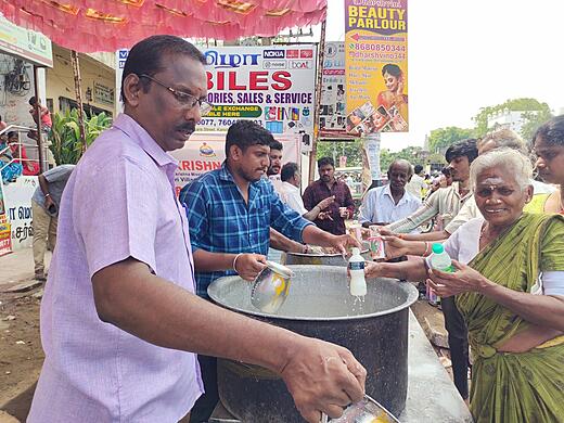 Varadharaja Perumal Ratha Yatra Butter Milk Distribution