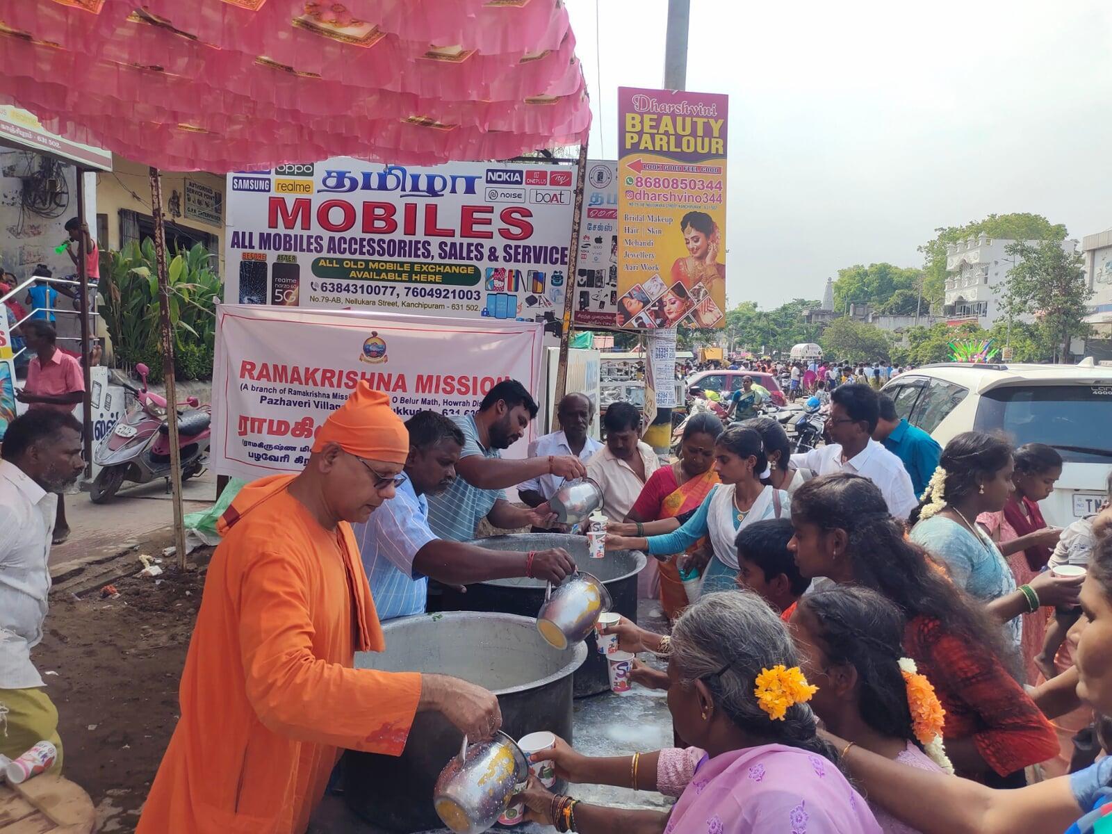 Varadharaja Perumal Ratha Yatra Butter Milk Distribution