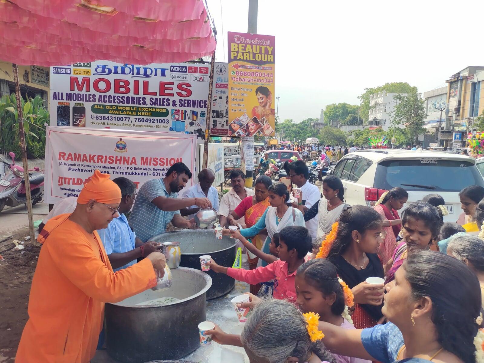 Varadharaja Perumal Ratha Yatra Butter Milk Distribution
