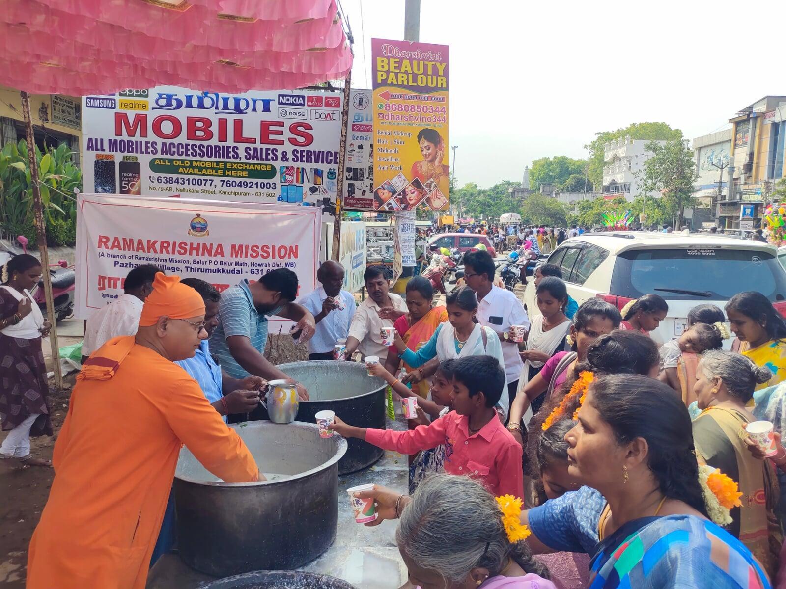 Varadharaja Perumal Ratha Yatra Butter Milk Distribution