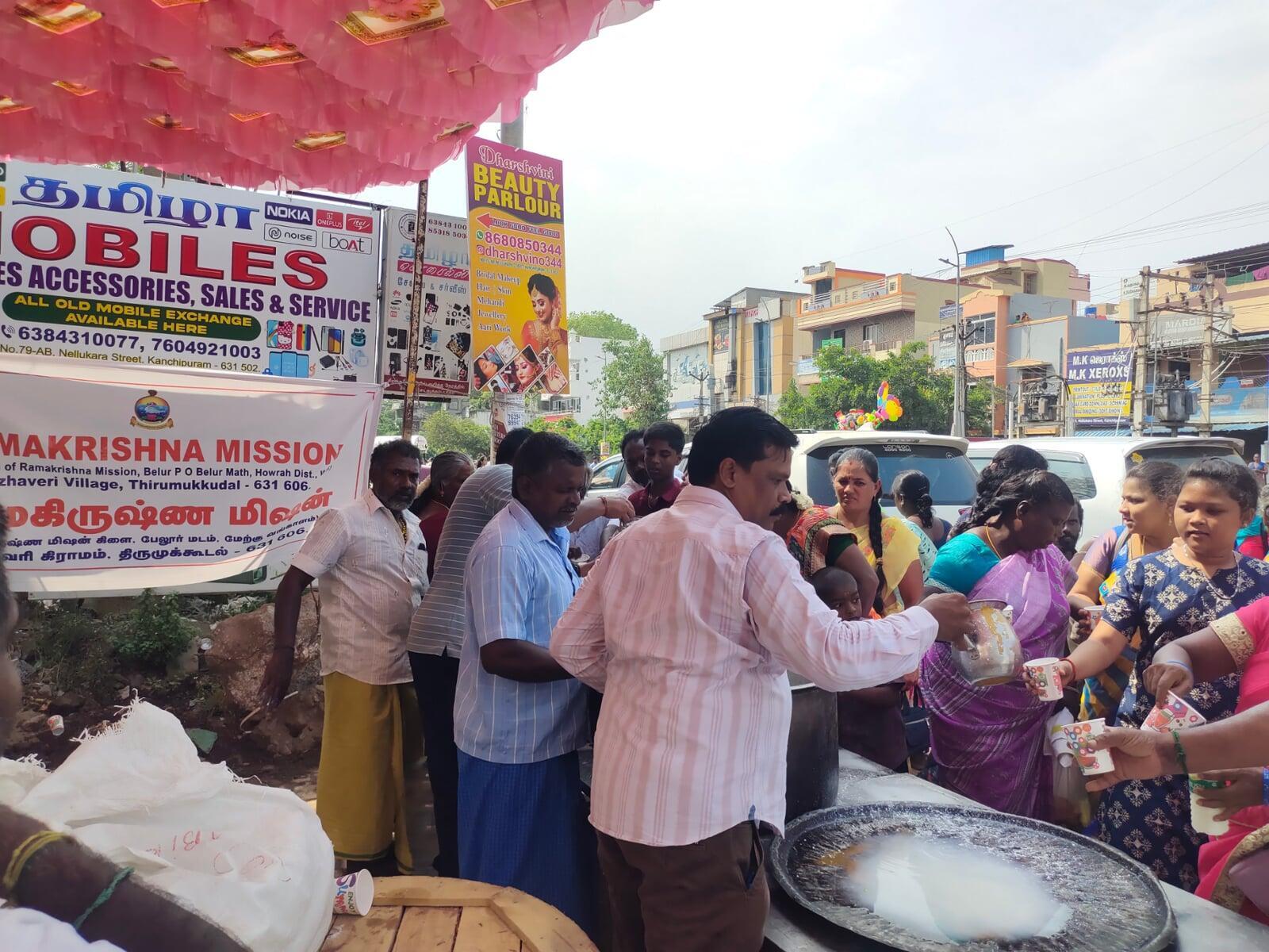 Varadharaja Perumal Ratha Yatra Butter Milk Distribution