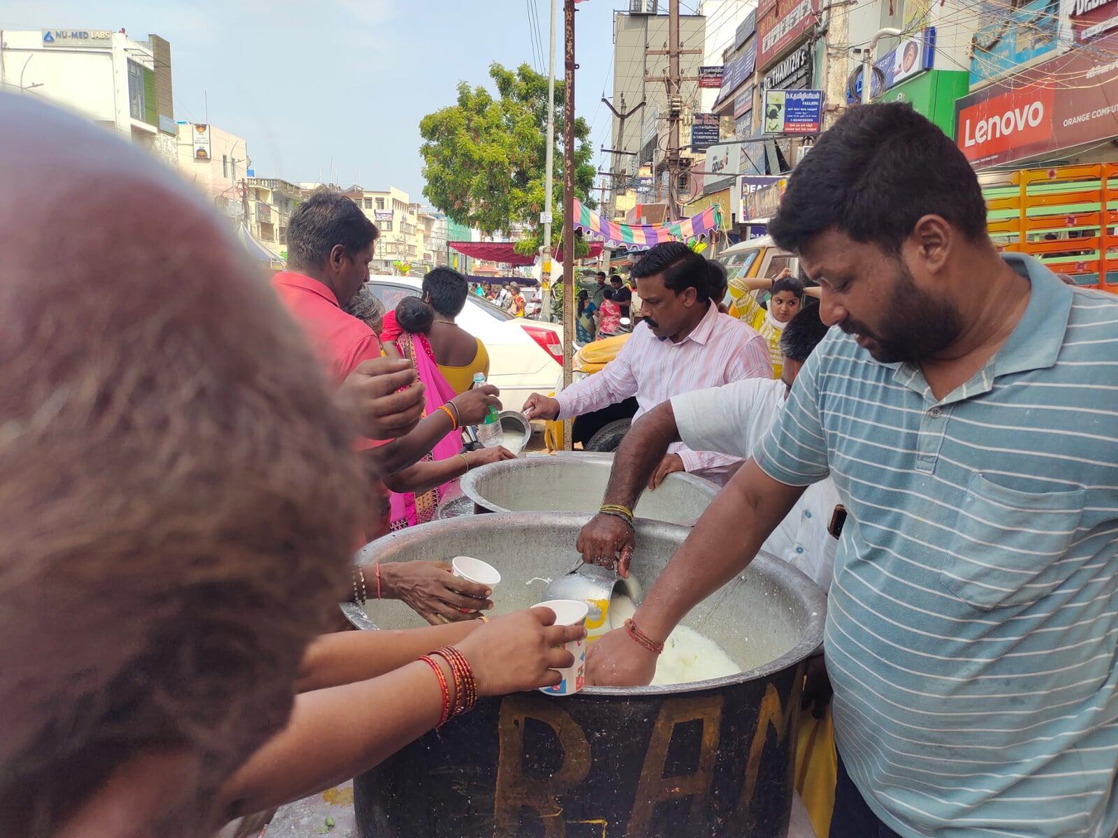 Varadharaja Perumal Ratha Yatra Butter Milk Distribution