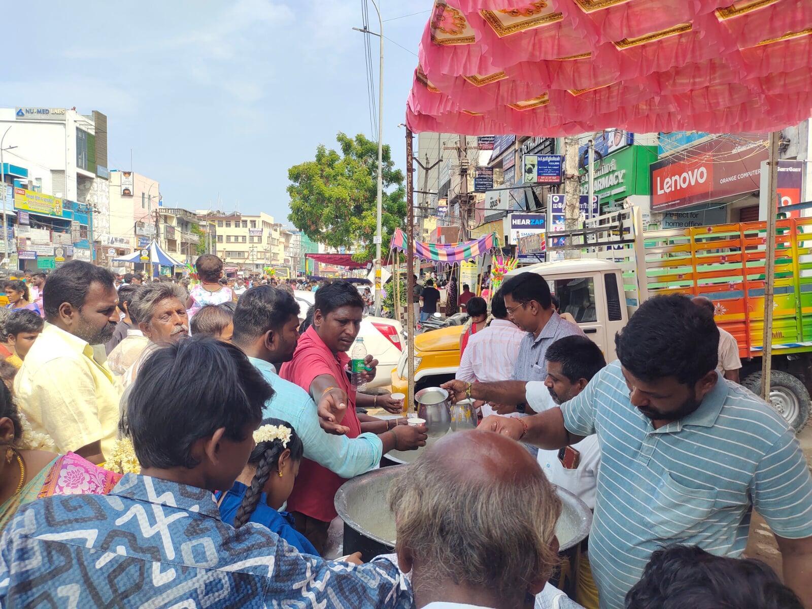 Varadharaja Perumal Ratha Yatra Butter Milk Distribution