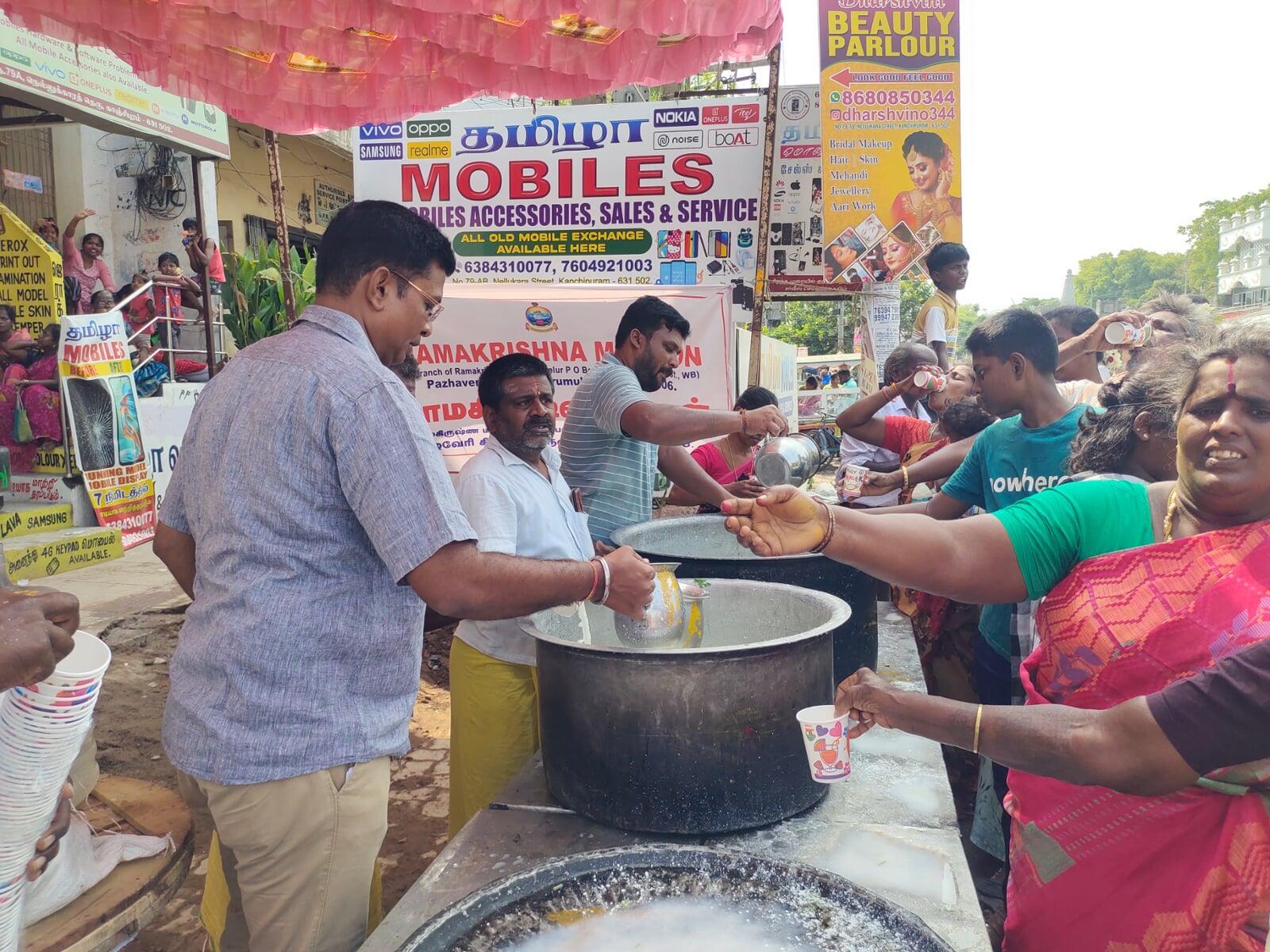 Varadharaja Perumal Ratha Yatra Butter Milk Distribution
