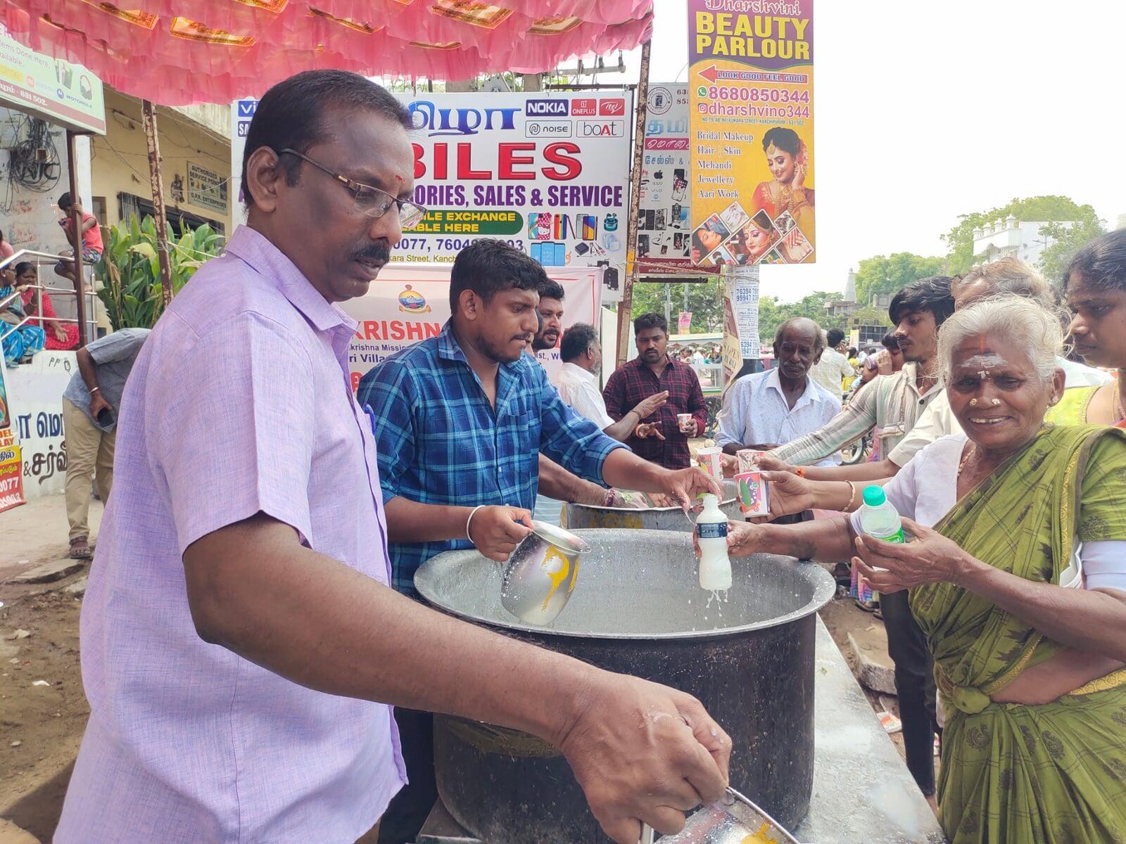 Varadharaja Perumal Ratha Yatra Butter Milk Distribution